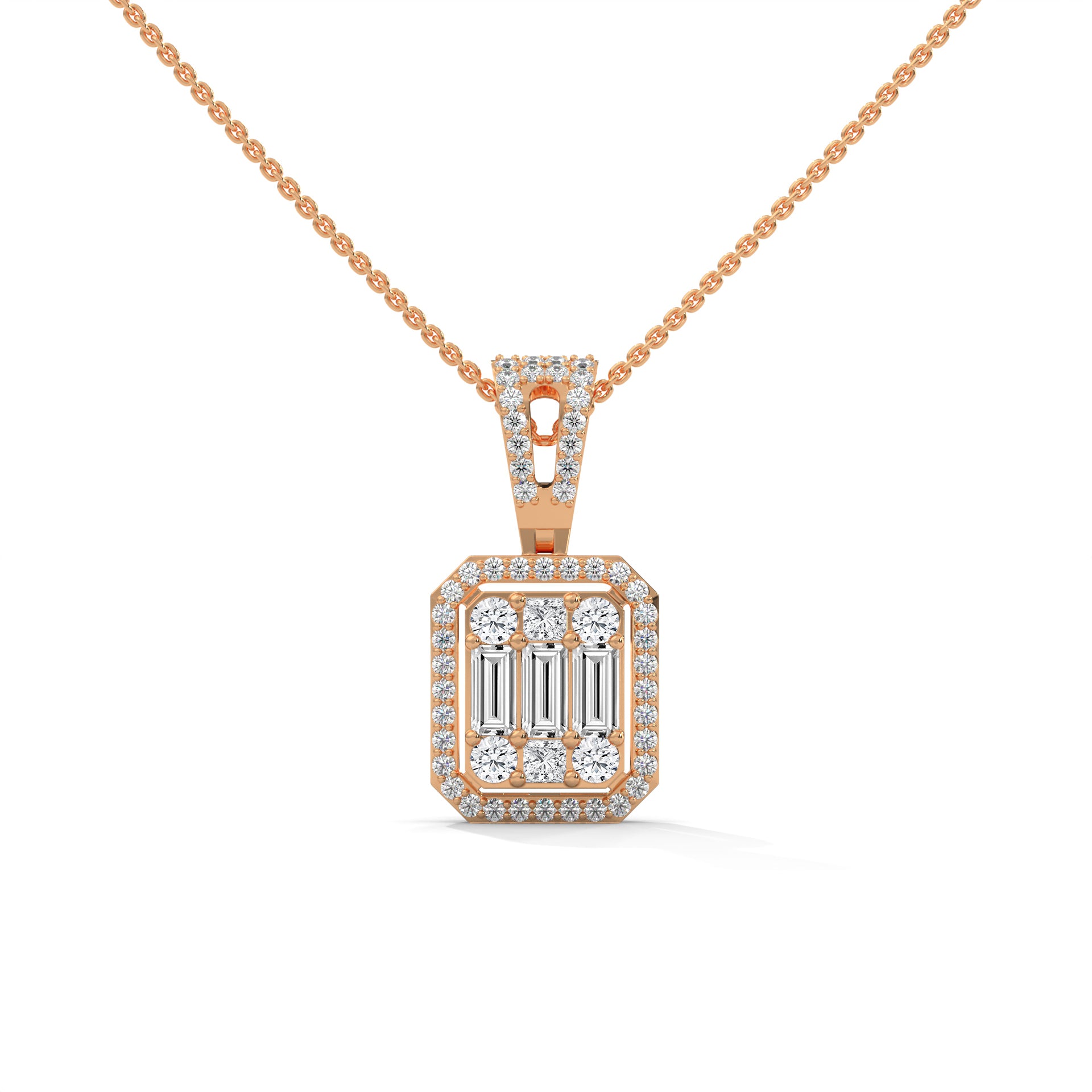 cluster diamond pendant