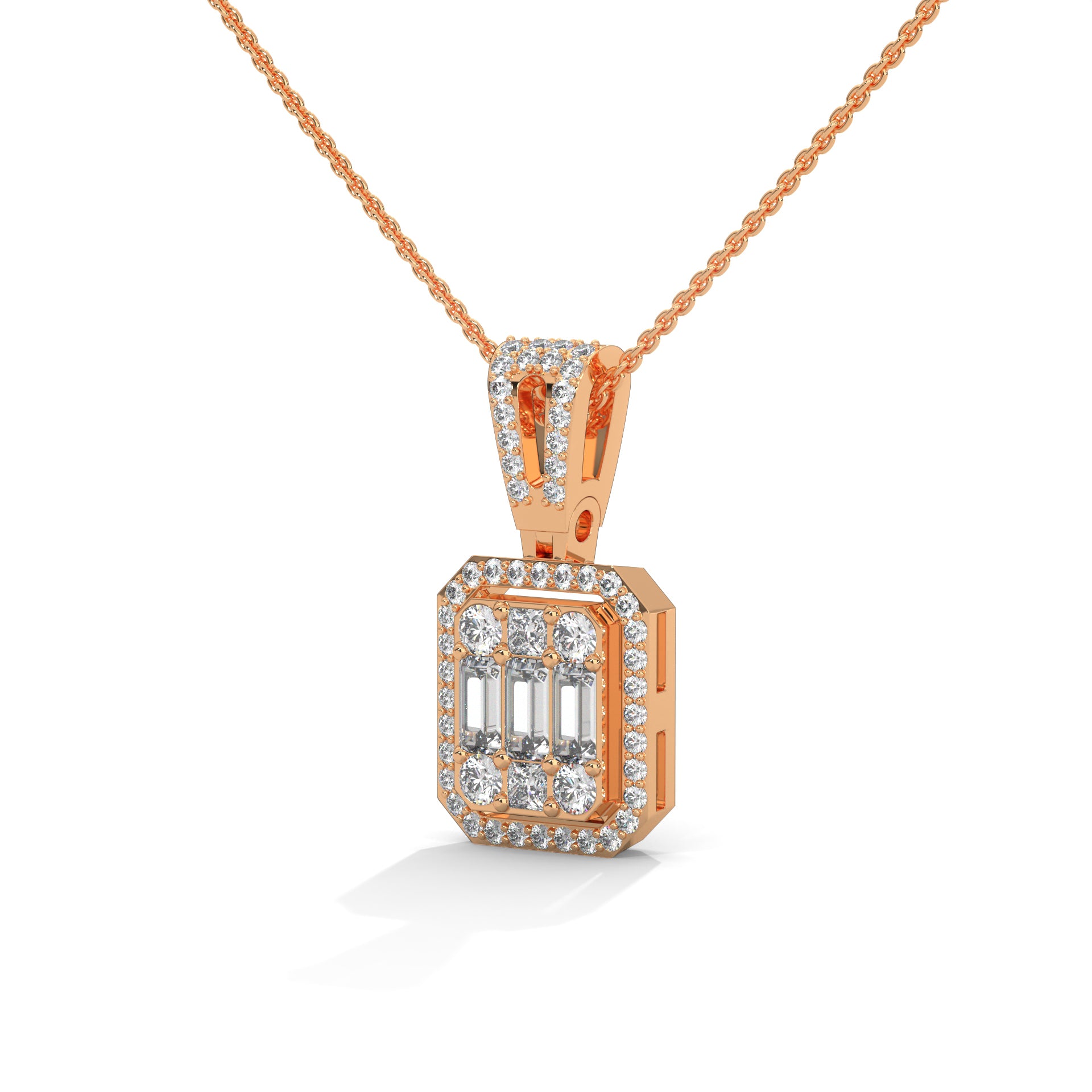 cluster lab grown diamond pendant
