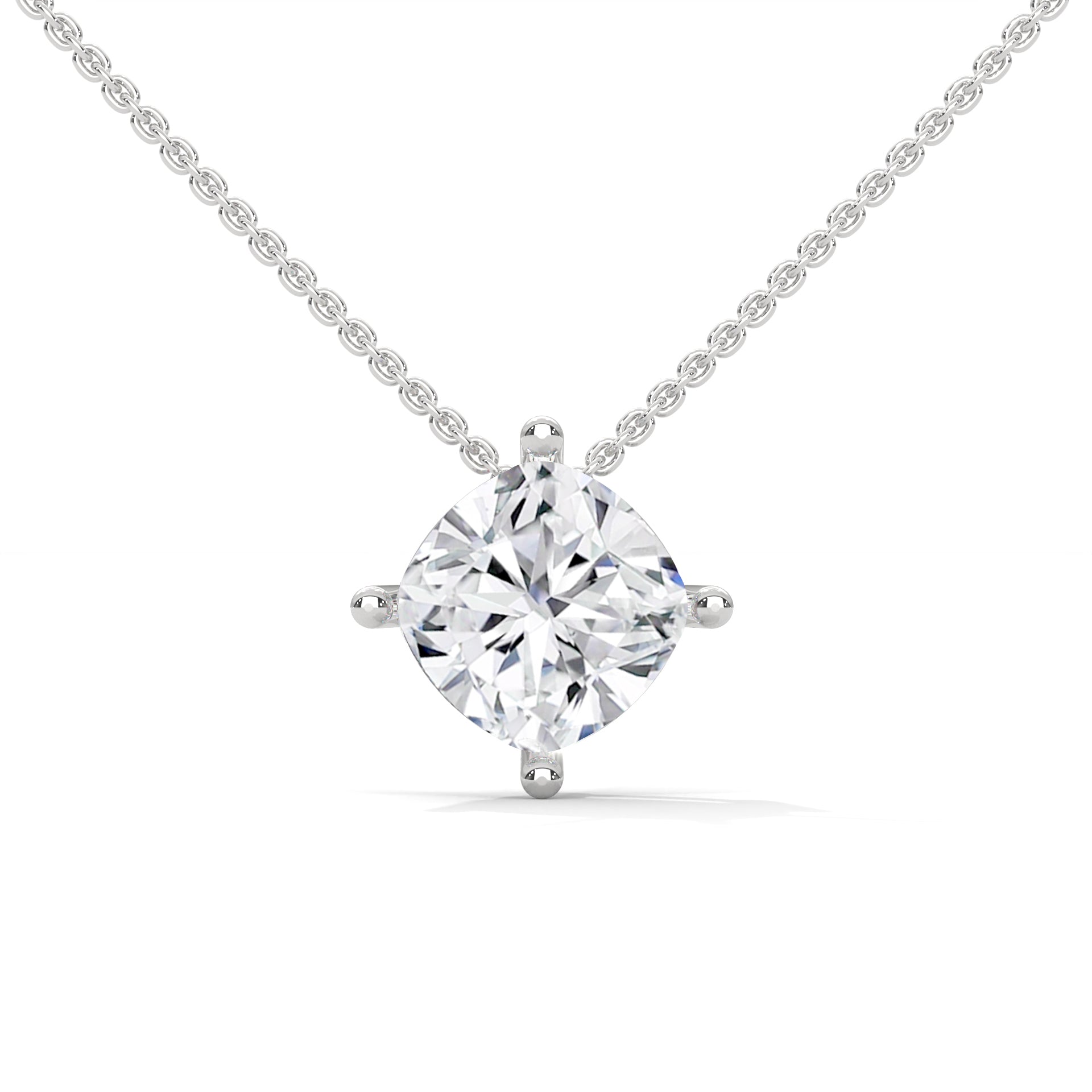 cushion diamond solitaire pendant