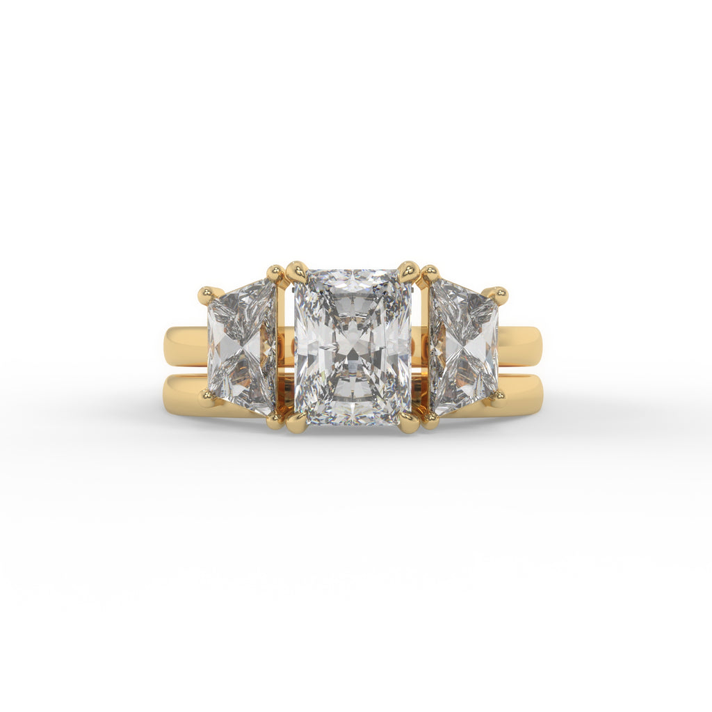 trapezoid cut moissanite wedding enhancer ring