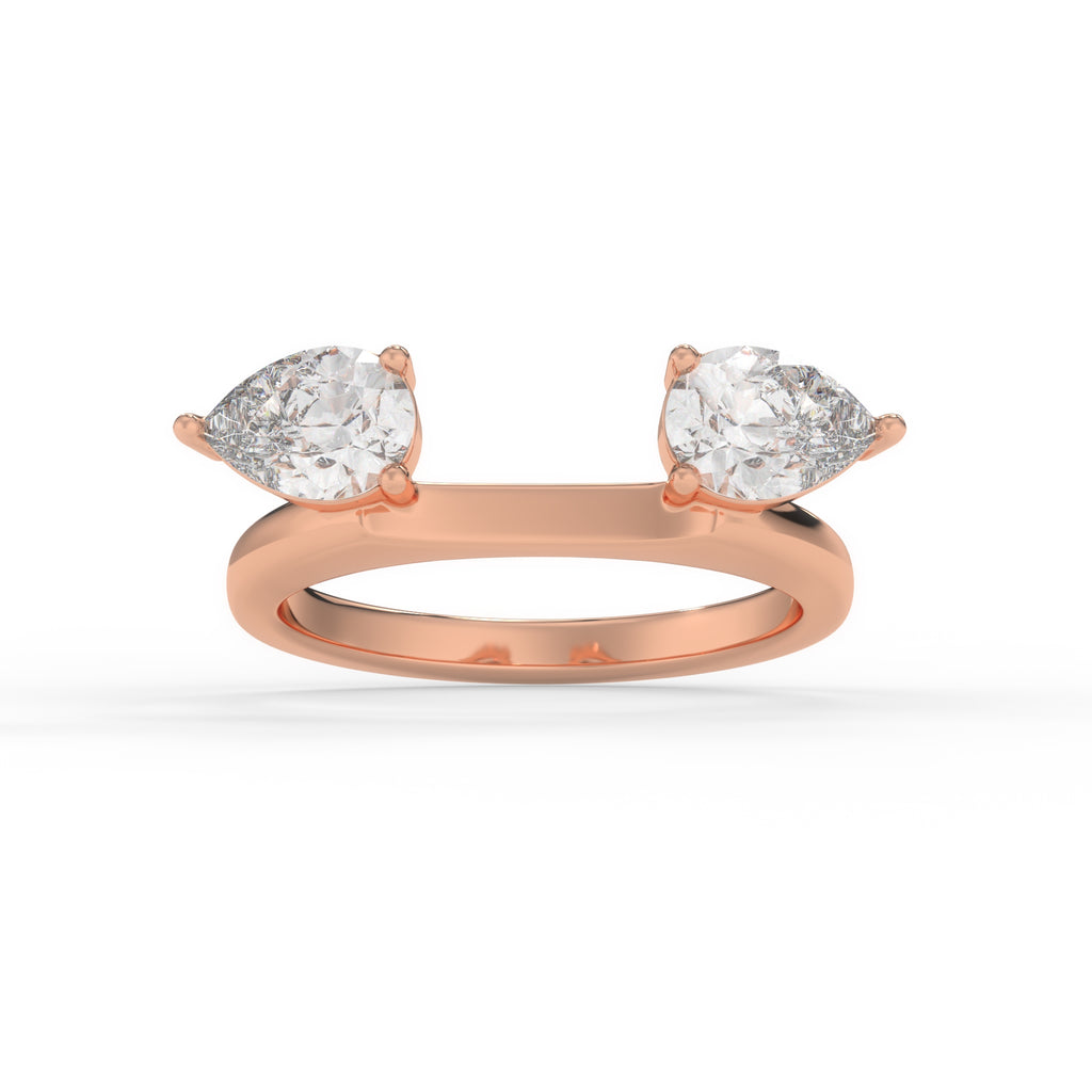 Pear-Shaped Double Lab grown Enhancer Band