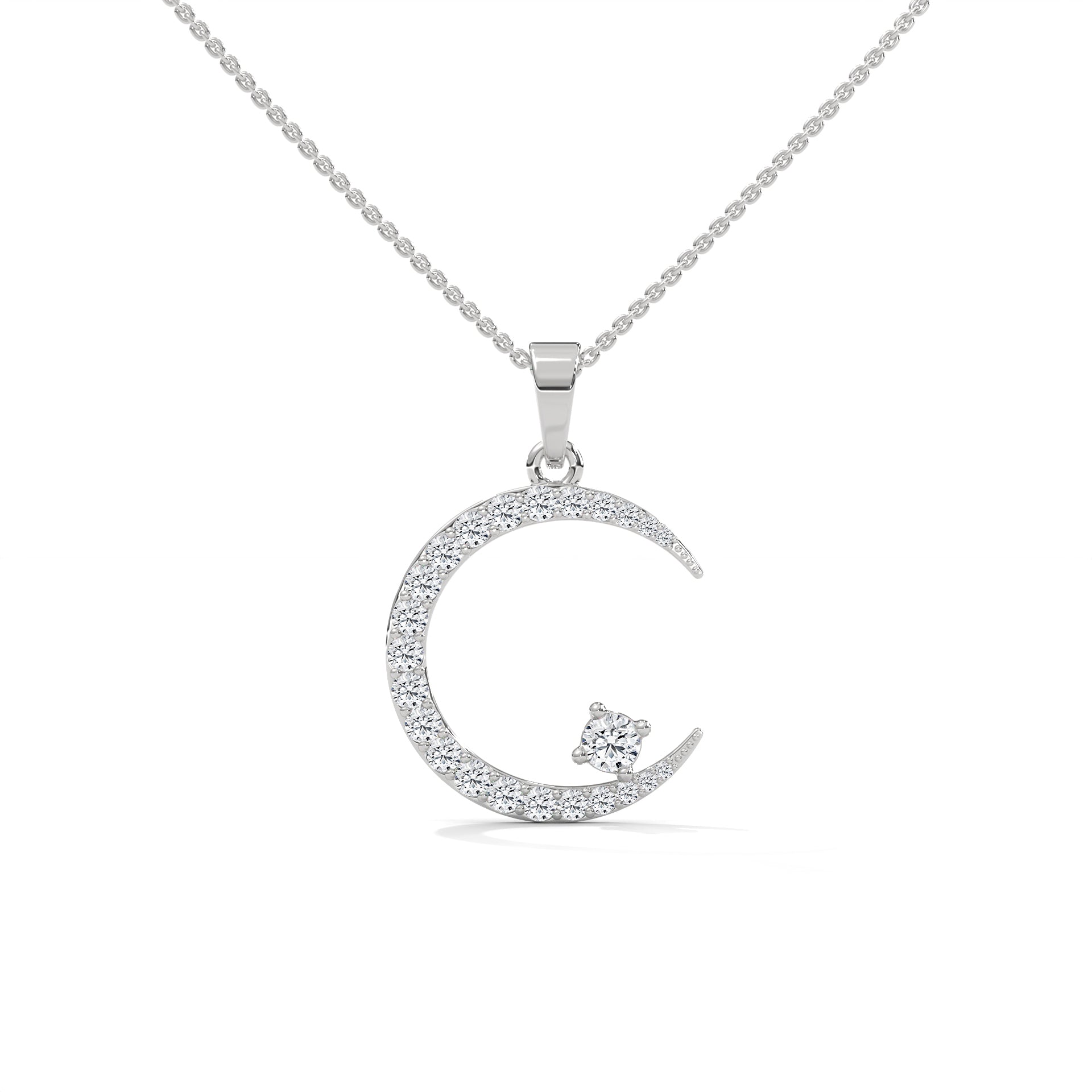 diamond moon pendant