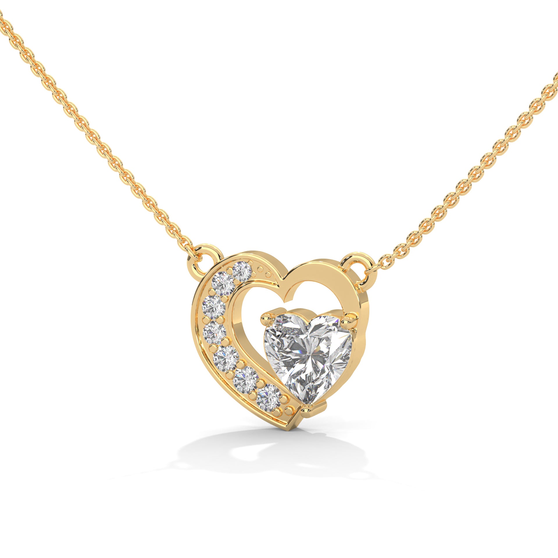 diamond pendent with gold chain