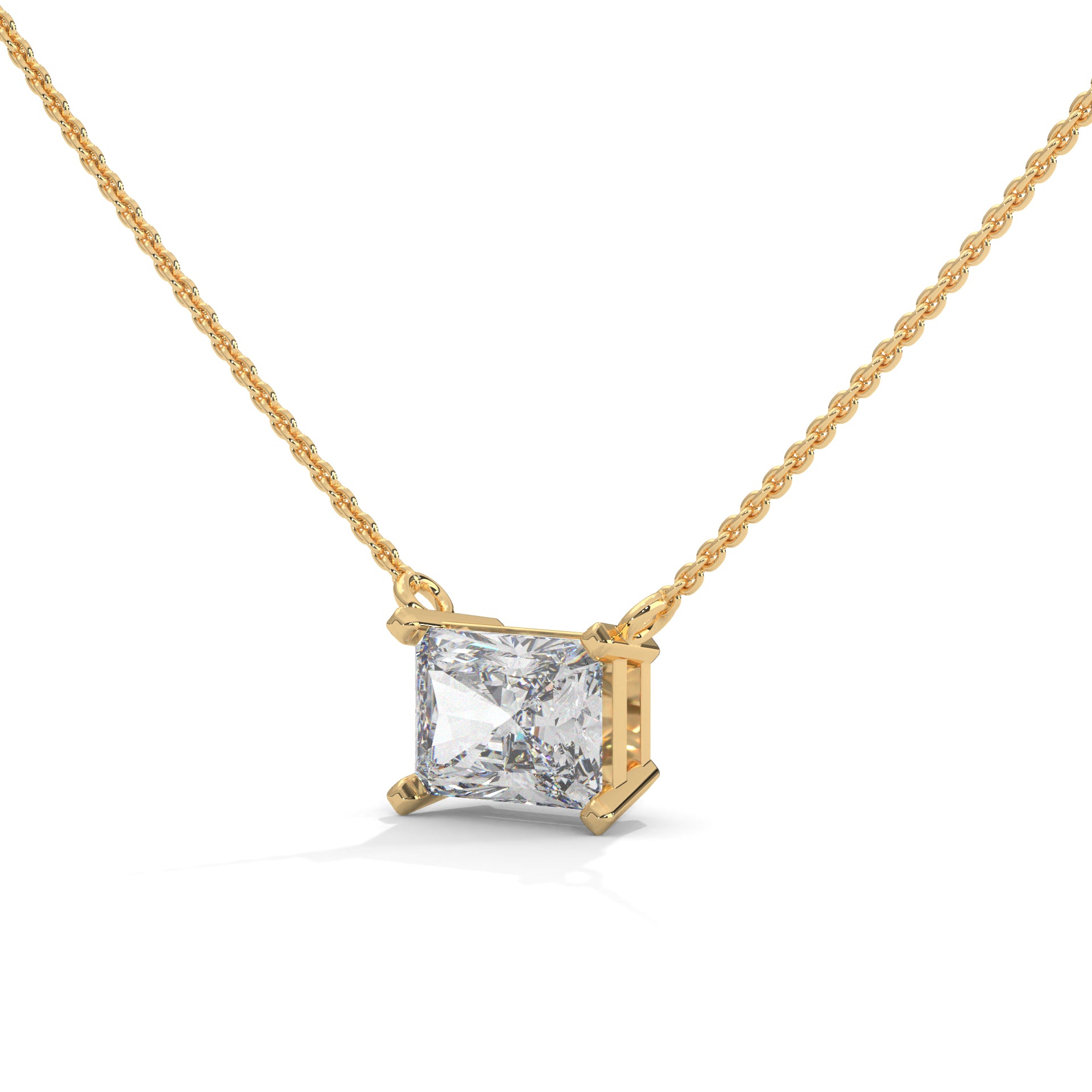 diamond solitaire pendant with chain