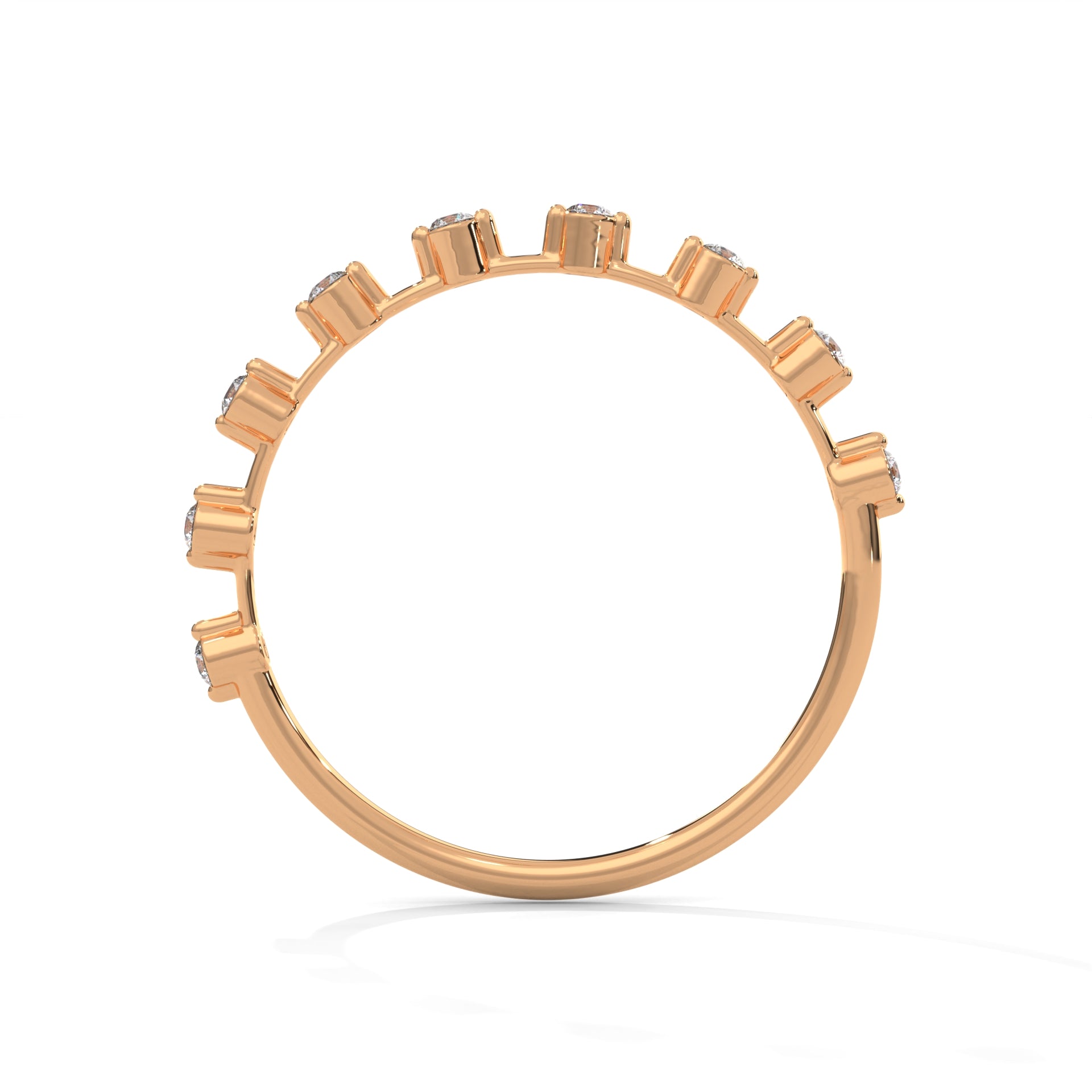 eclipse line-up band in 10K Rose Gold