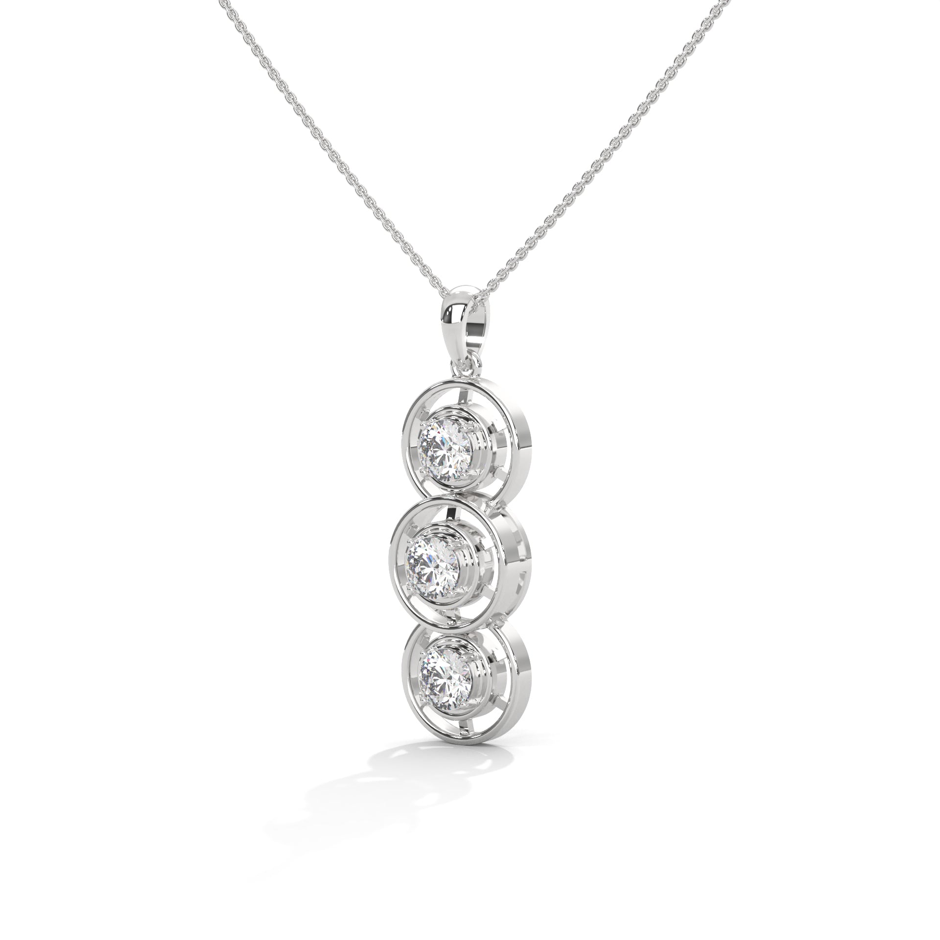 elegant Trinity round lab-grown diamond pendant