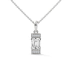 emerald cut diamond necklacee