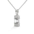 emerald cut diamond pendant