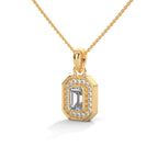 emerald cut diamond pendent