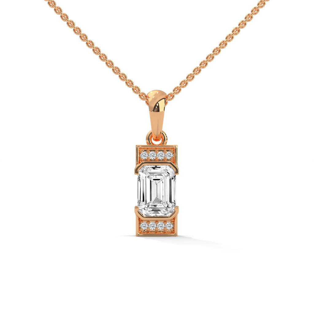 emerald diamond pendant