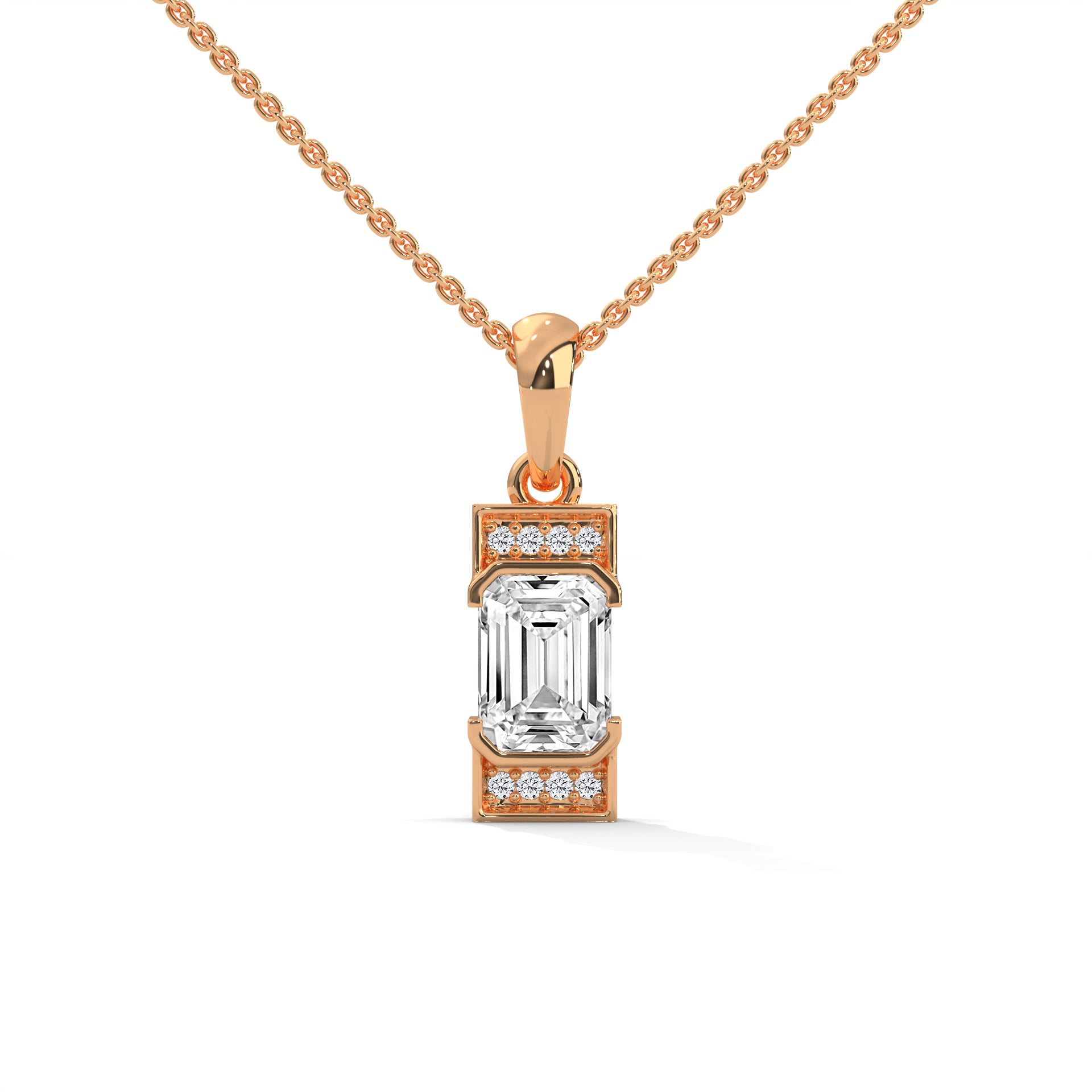 emerald diamond pendant