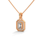 emerald lab grown diamond pendent