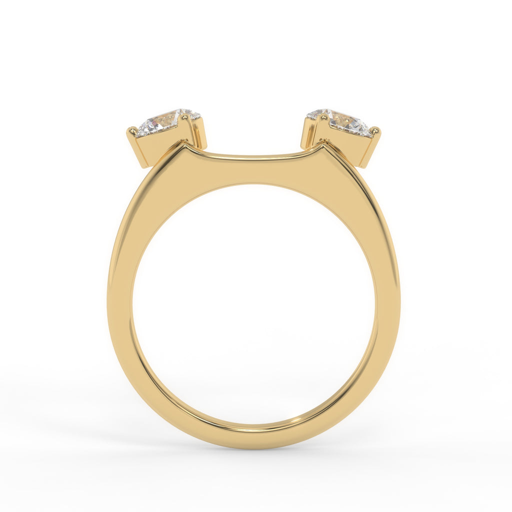 Round-Shaped Moissanite Enhancer Band in 10k Gold