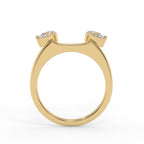 Round-Shaped Moissanite Enhancer Band in 10k Gold
