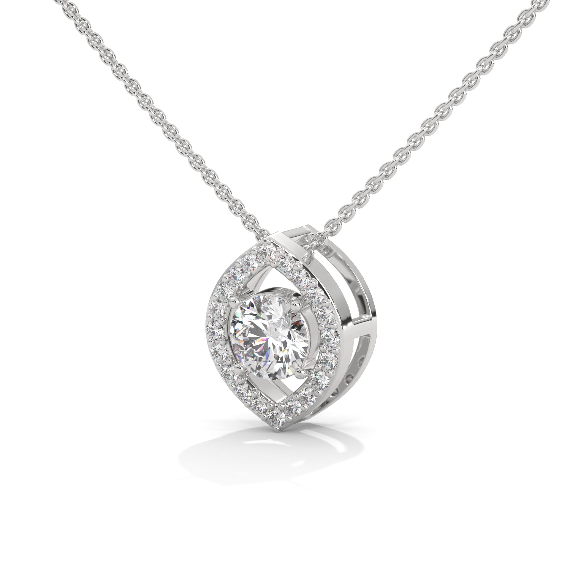 evil eye lab grown diamond solitaire pendent