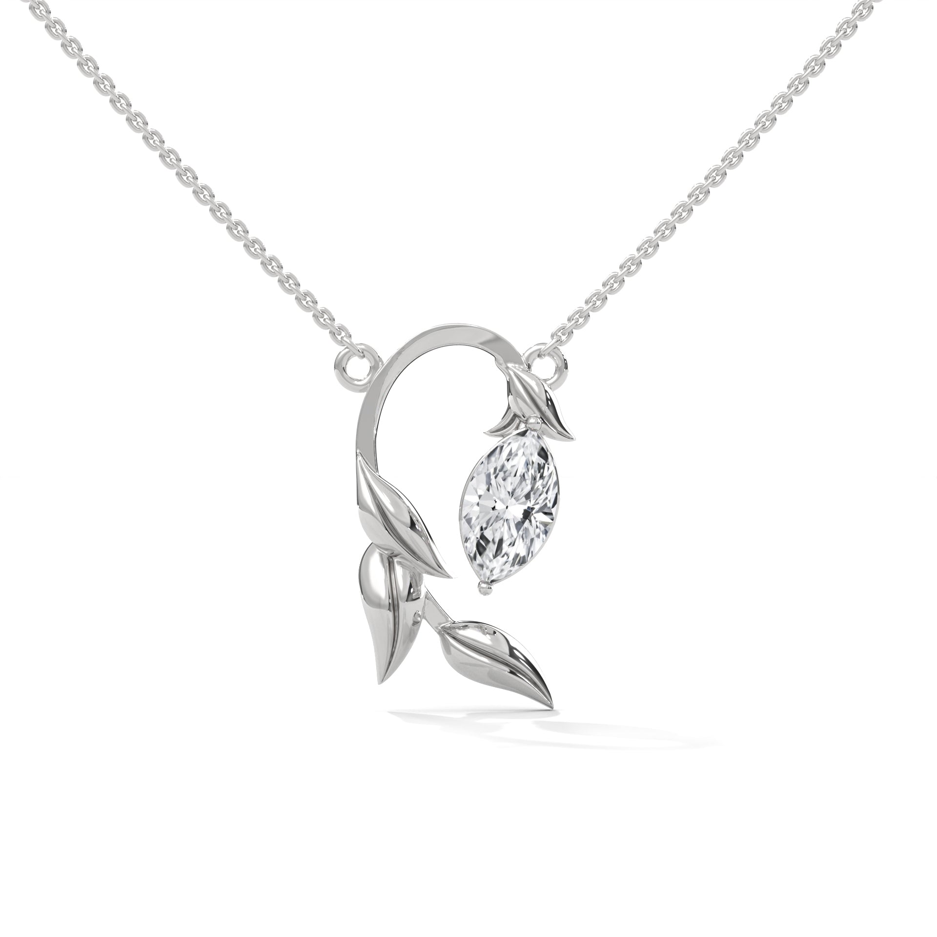 filigree leaf necklace
