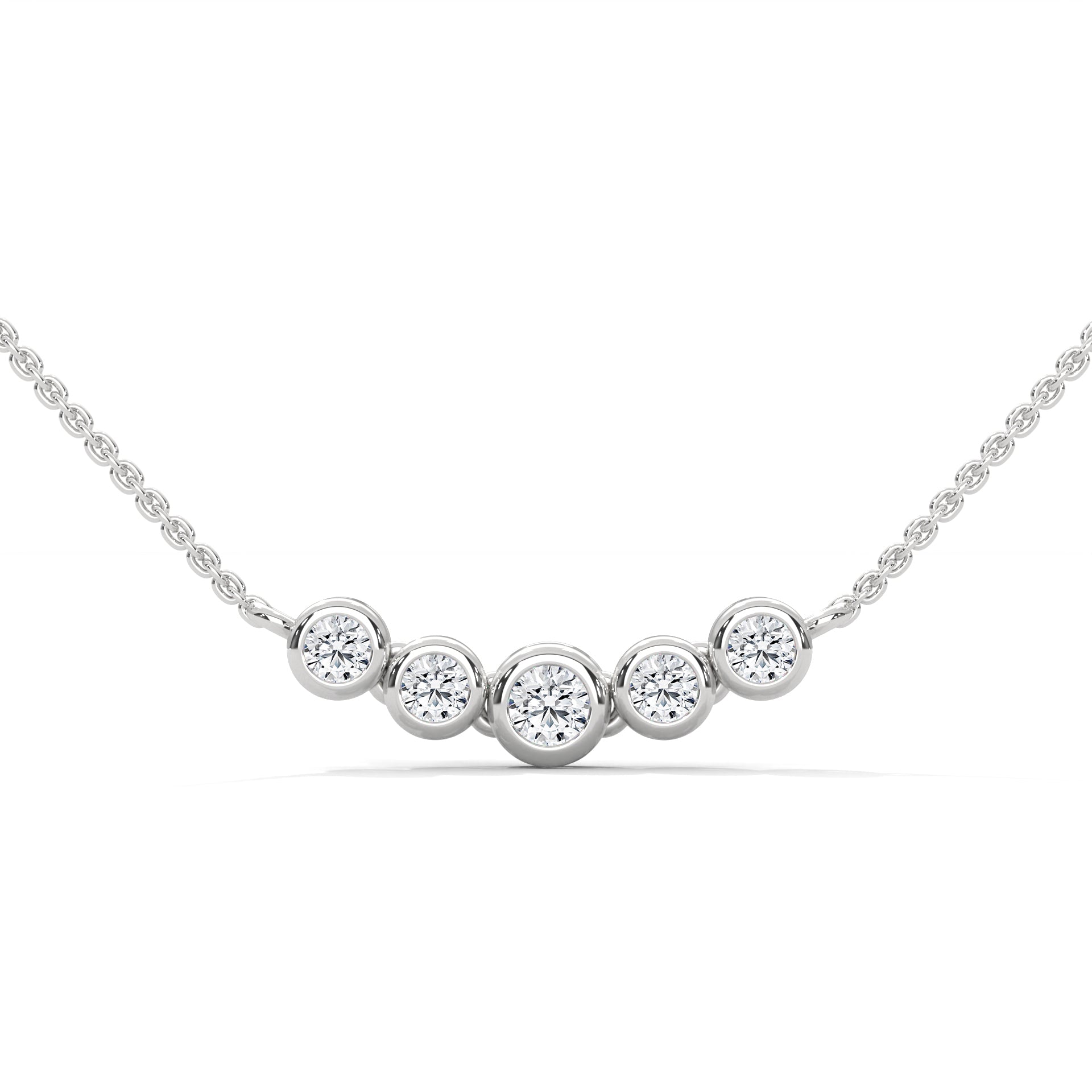 five round diamond necklace