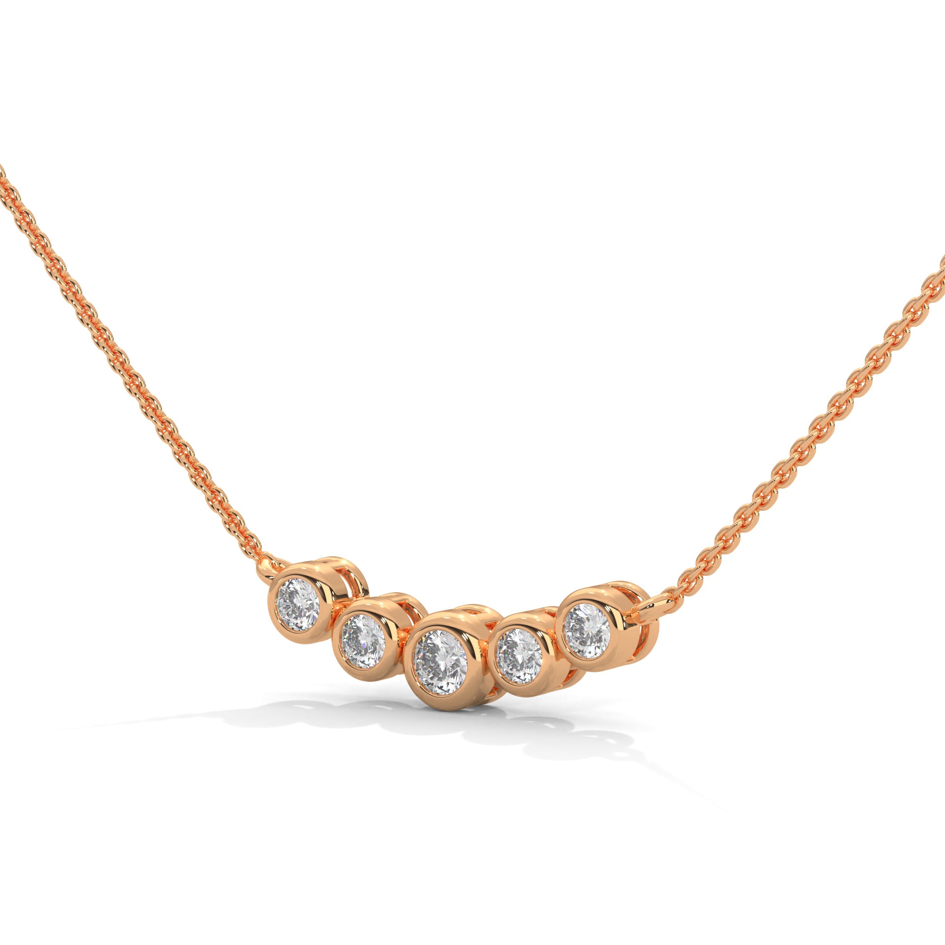 five round lab grown diamond necklace