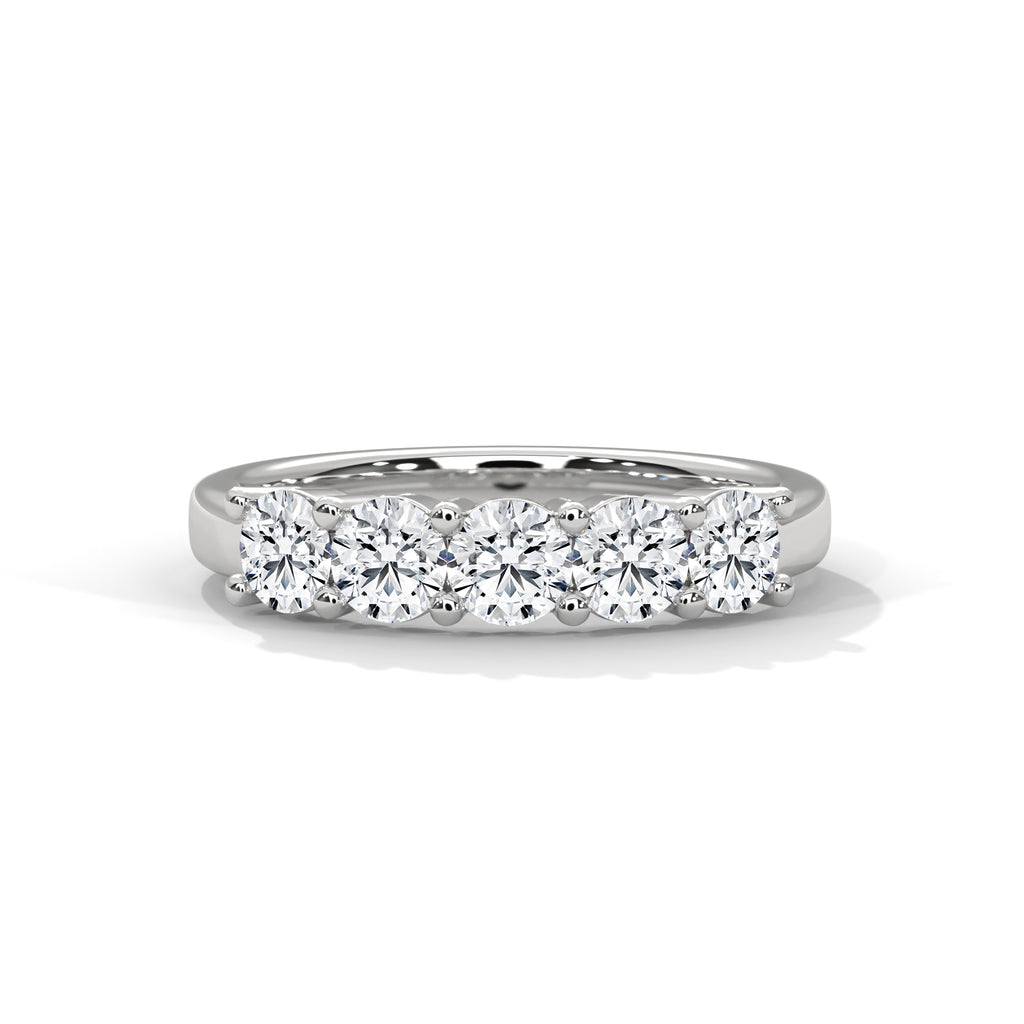 five stone diamond wedding band