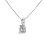 four-prong basket pear lab-grown diamond solitaire pendant