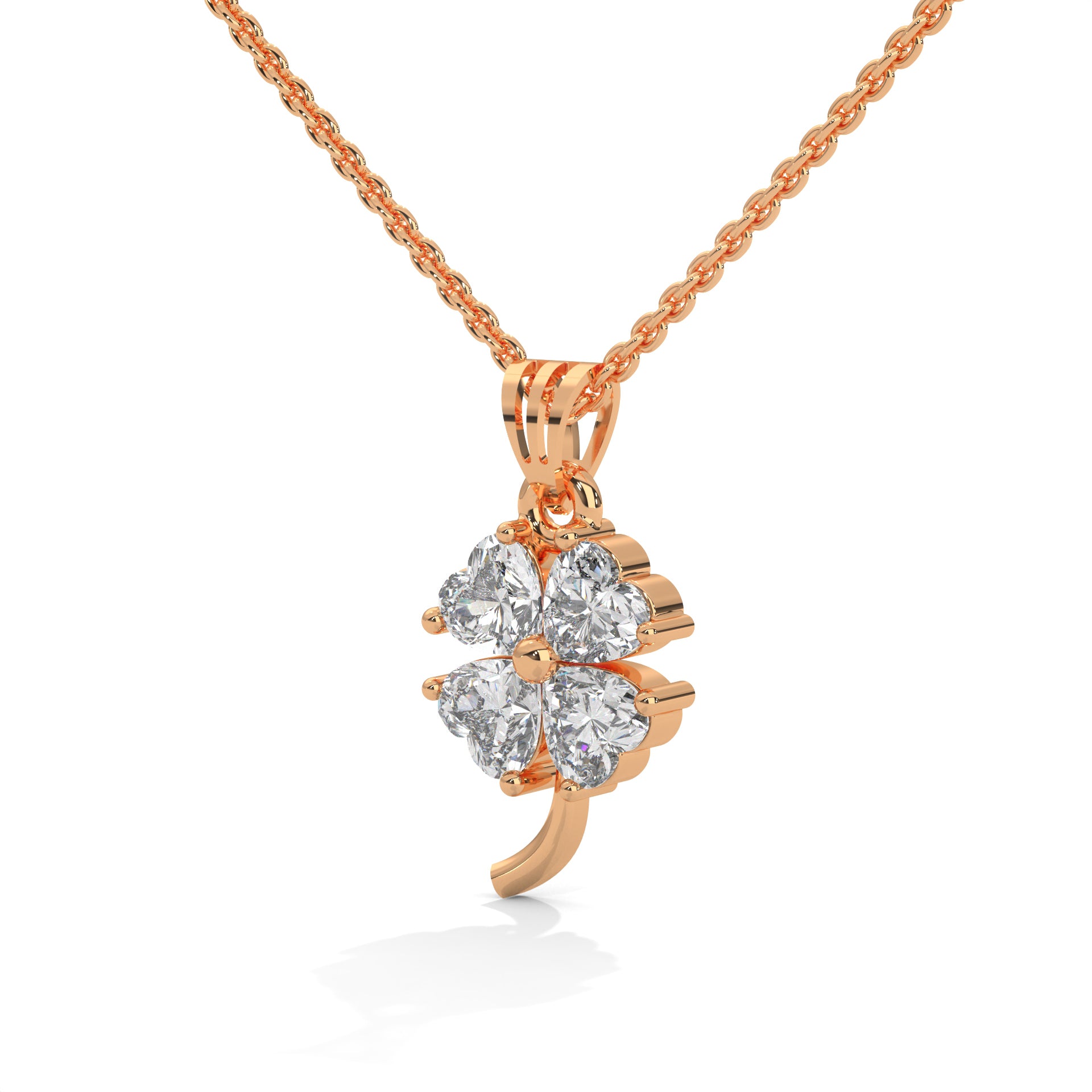 four heart shaped diamond pendent