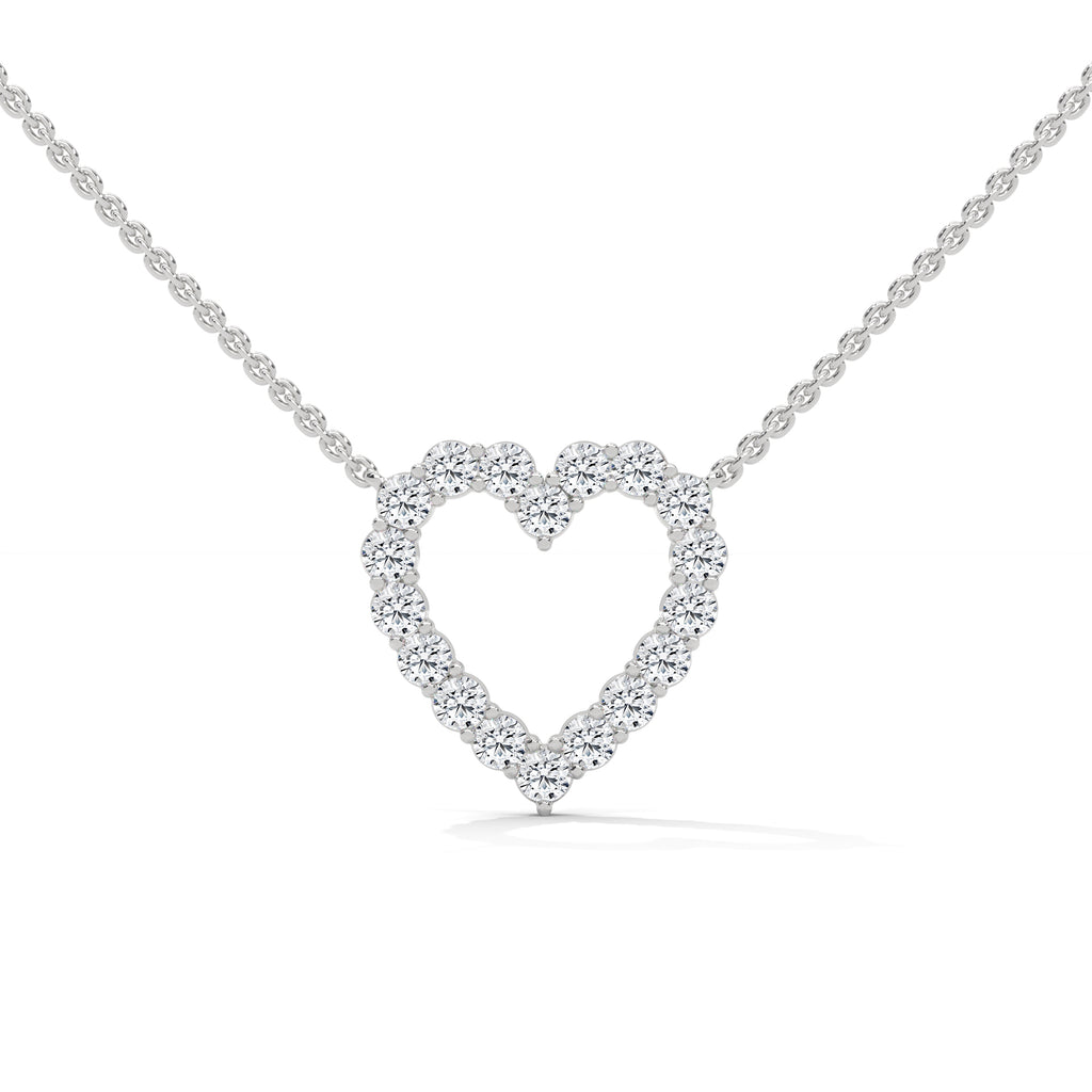 heart shaped diamond pendant necklace