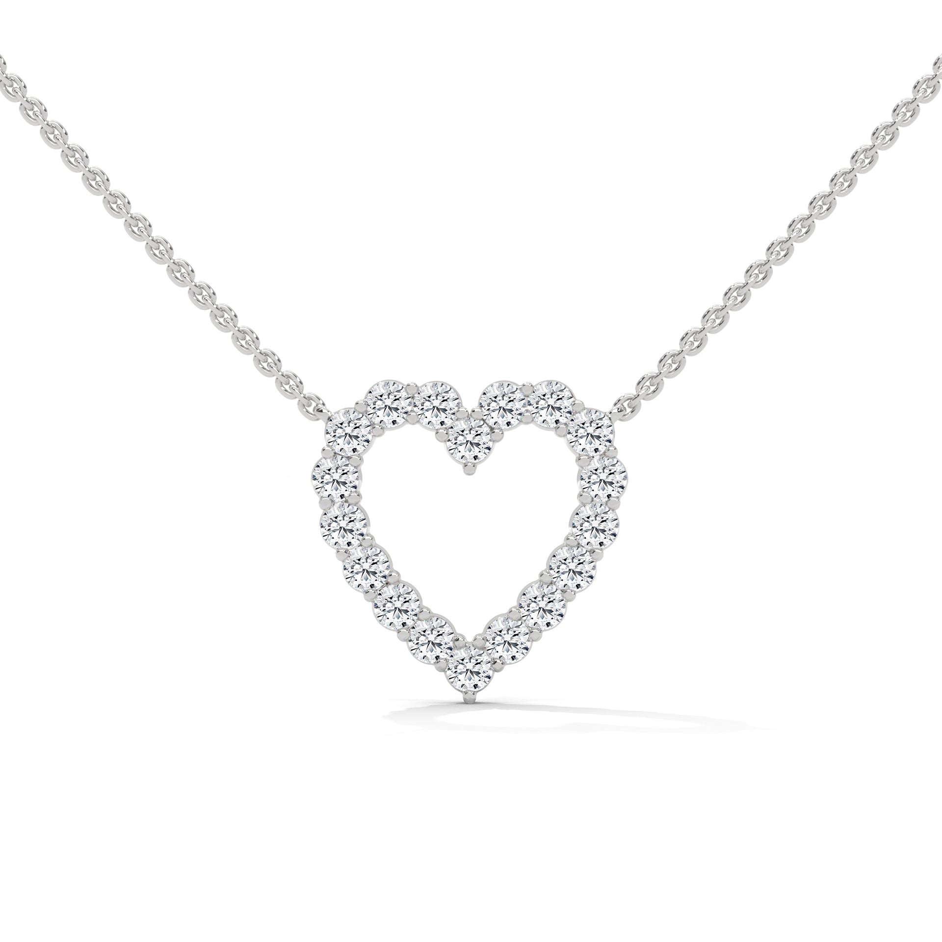 heart shaped diamond pendant necklace