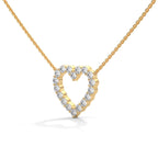 heart shaped diamond solitaire pendant