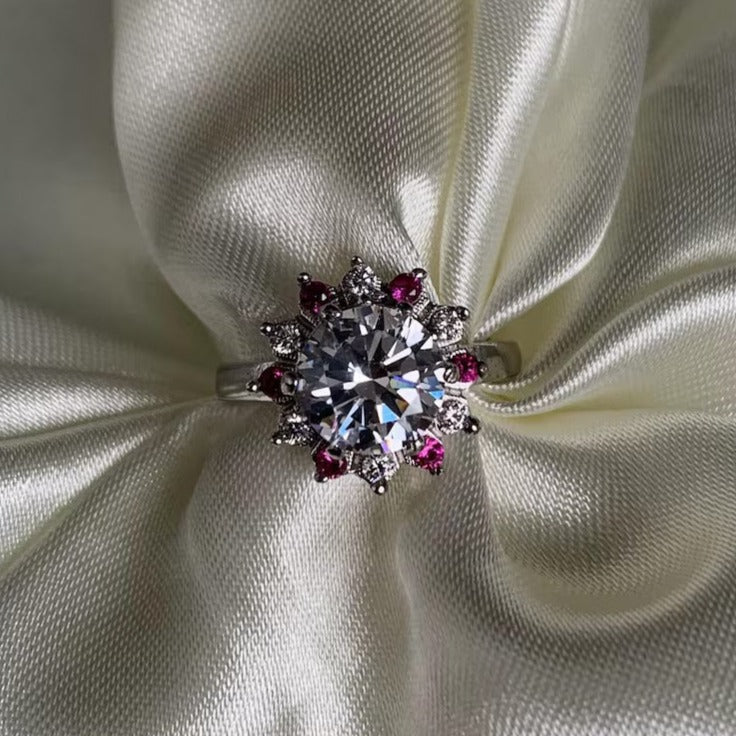 Flower Style Moissanite Vintage Engagement Ring - Kinaara Jewels