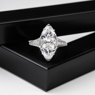 Pear Cut Moissanite Diamond Vintage Engagement Ring