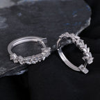 Baguette Diamond Cluster Huggie Hoop Earrings - Kinaara Jewels
