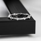 Round Moissanite Floating Bubble Diamond Wedding Band