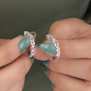 cluster huggie hoop earrings