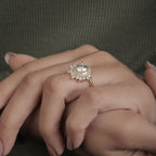 Sunburst Moissanite Halo Engagement Ring for Women2