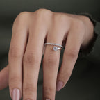 Round Cut Moissanite With Bypass Engagement Ring