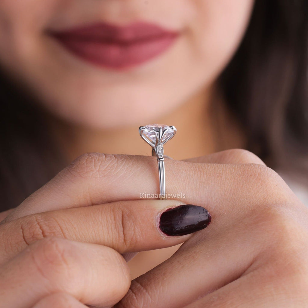 Asscher Cut Moissanite Engagement Ring - Kinaara Jewels5