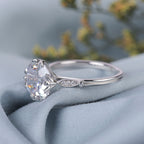 asscher cut moissanite engagement ring