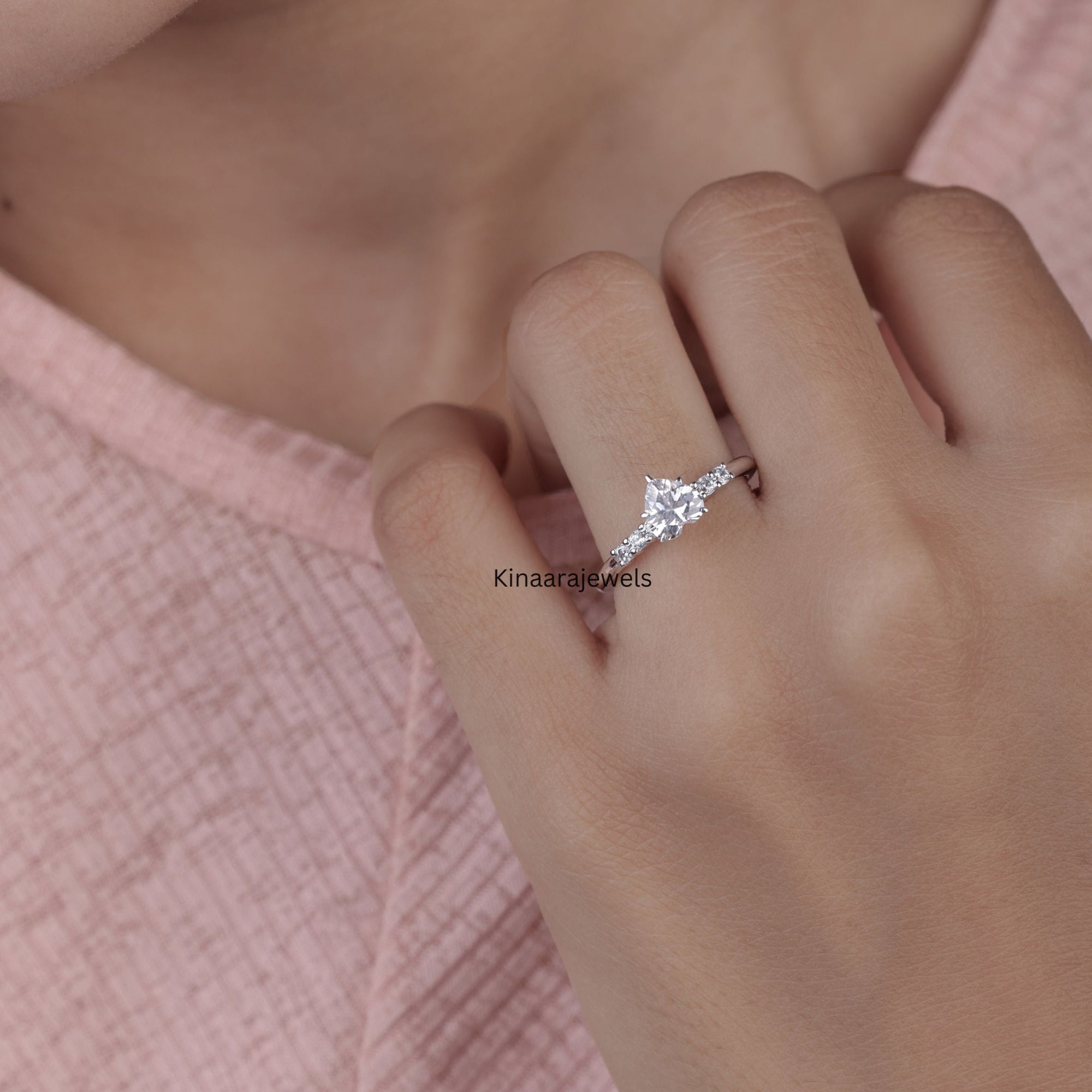 Heart Shaped Diamond Engagement Ring - Kinaara Jewels2