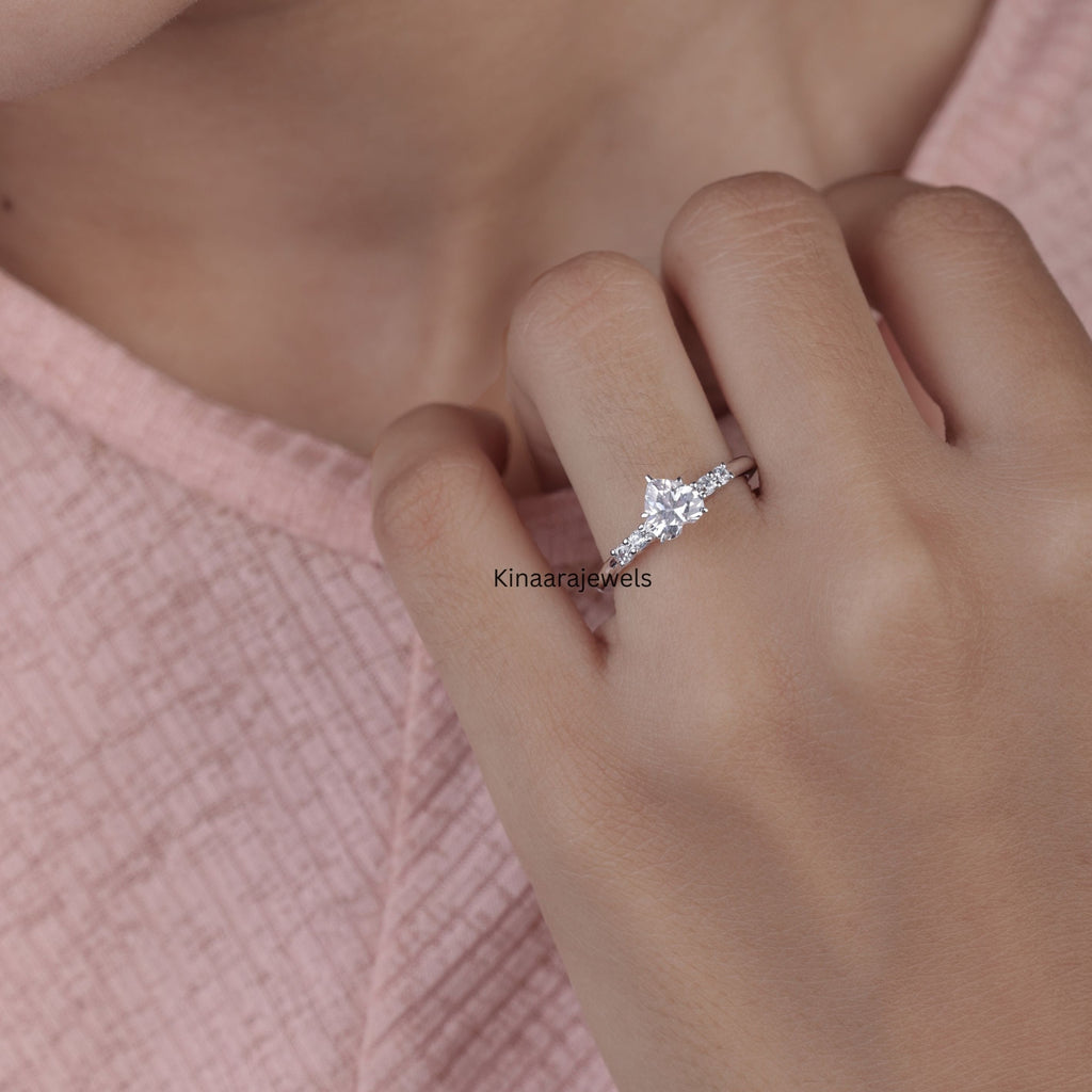 Heart Shaped Diamond Engagement Ring - Kinaara Jewels2