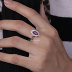 Marquise Ruby Vintage engagement Ring
