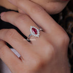 Vintage Ruby Marquise Engagement Rings