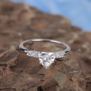 Heart Shaped Lab Grown Diamond Engagement Ring