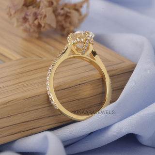 hidden halo radiant engagement ring