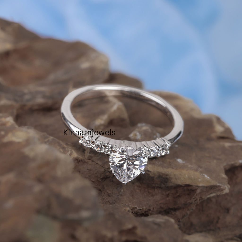 Heart Shaped Diamond Engagement Ring - Kinaara Jewels