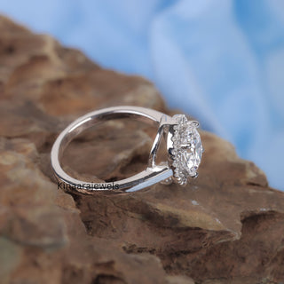 Round Lab Grown Diamond Halo Engagement Ring