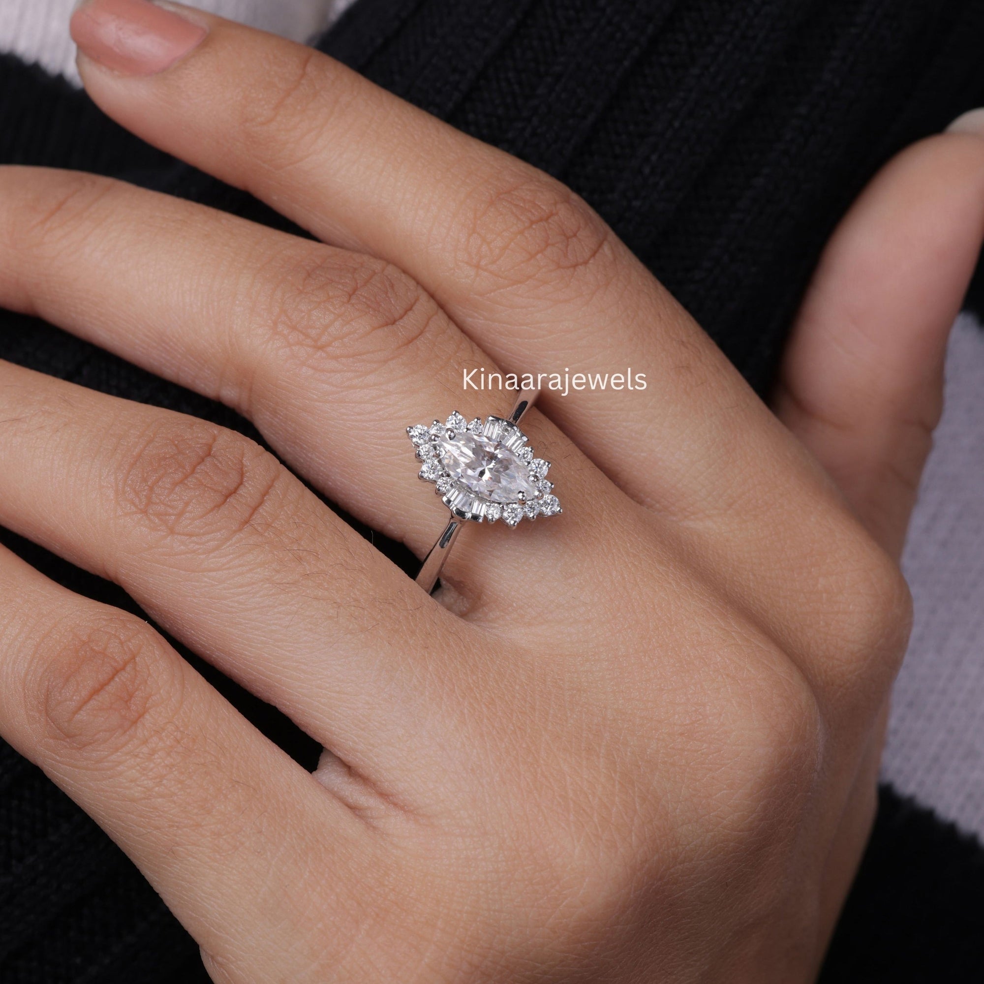 Marquise Cut Lab Grown Diamond Engagement Ring2