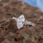 Vintage Marquise Cut Lab Grown Diamond Engagement Ring