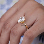 Pear Cut Lab Grown Diamond Hidden Halo Engagement Ring6