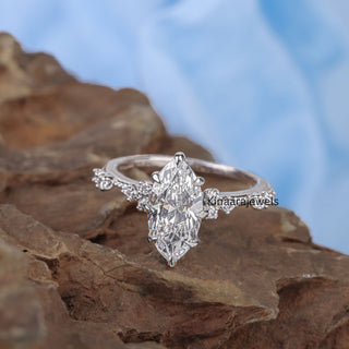 Vintage Marquise Cut Diamond Engagement Ring - Kinaara Jewels