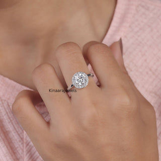 Lab Grown Diamond Halo Engagement Ring